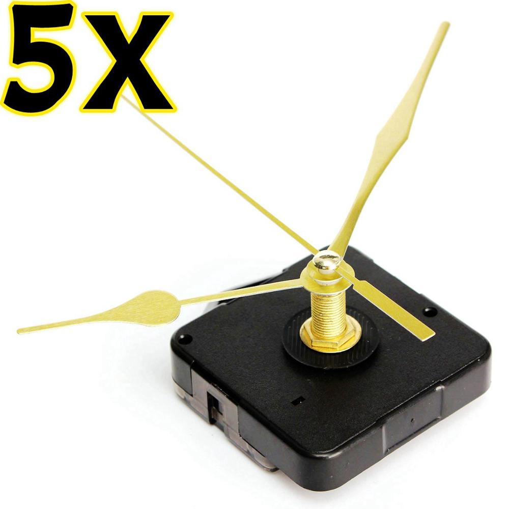 10 pcs Car Home Quartz Clock Movement Mechanism Long Spindle Gold DIY Hand Repair Tool Parts Kit Universal: 5pc