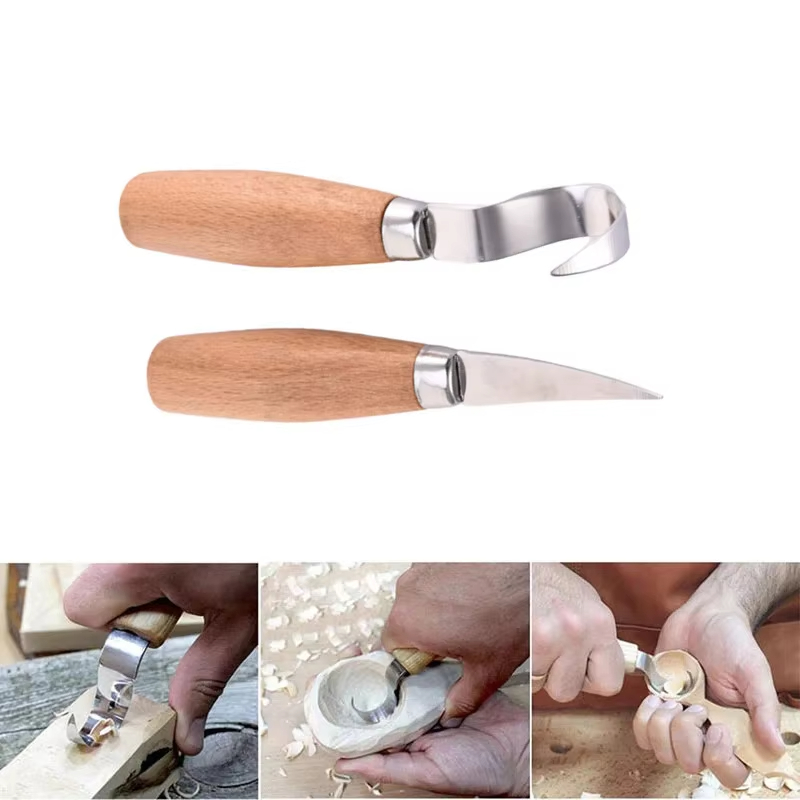 Couteau à découper le bois, ciseau à crochet, outils de sculpture, cuillère ergonomique pour le travail du bois, Durable, tordu, débutants, sculptural