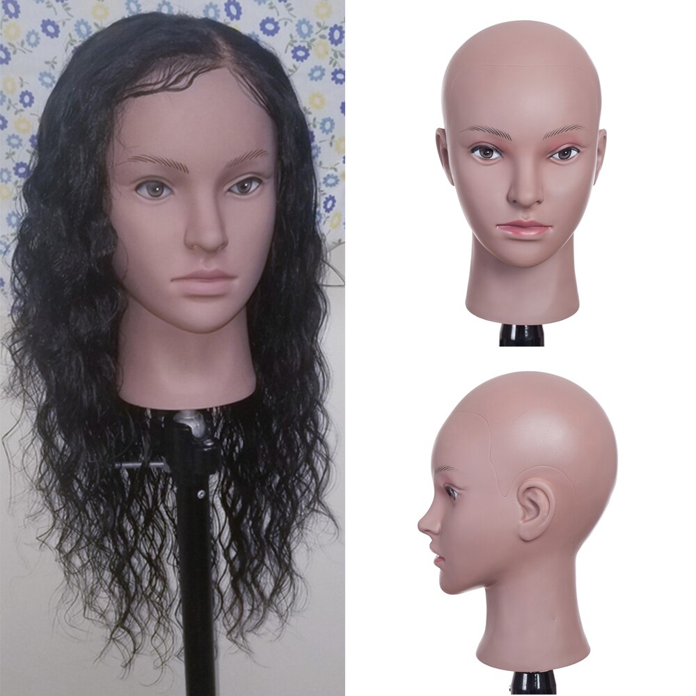 Pruik Mannequin Hoofd Met Stand Kaal Kosmetiek Oefenpop Naaien Hoofd Voor Maken Pruiken Met Gratis Houder Voor Zwarte Vrouwen