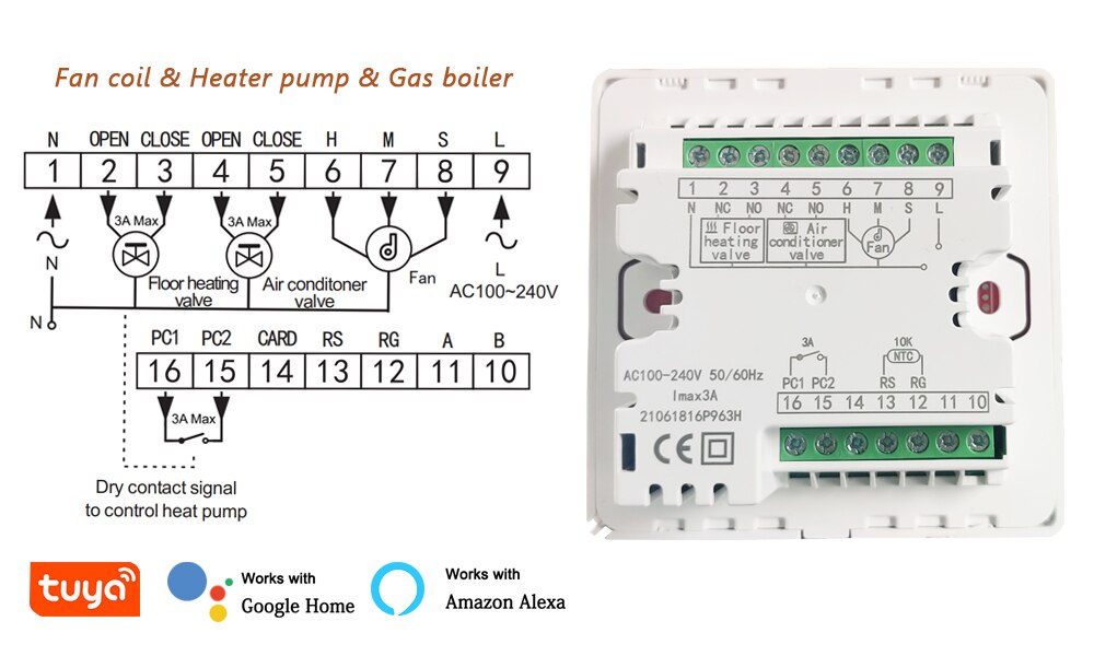 Beok – Thermostat Wifi intelligent Tuya, chauffage au sol/bobine de ventilateur/chaudière à gaz, contrôleur de température, fonctionne avec Google Home Alexa: Default Title