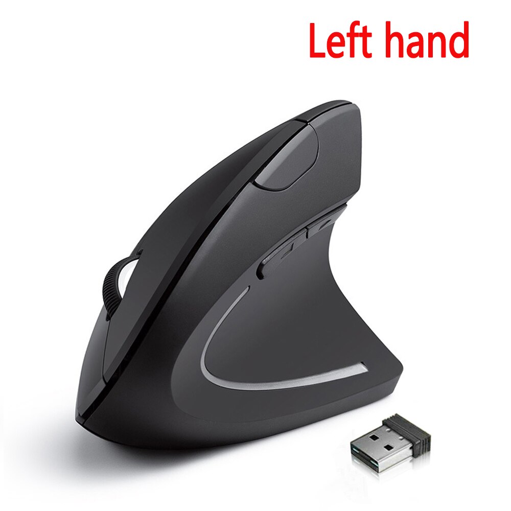 Trådløs lodret mus gaming mus usb computer mus ergonomisk desktop opretstående mus 1600 dpi til pc bærbar computer kontor hjem: Venstre hånd