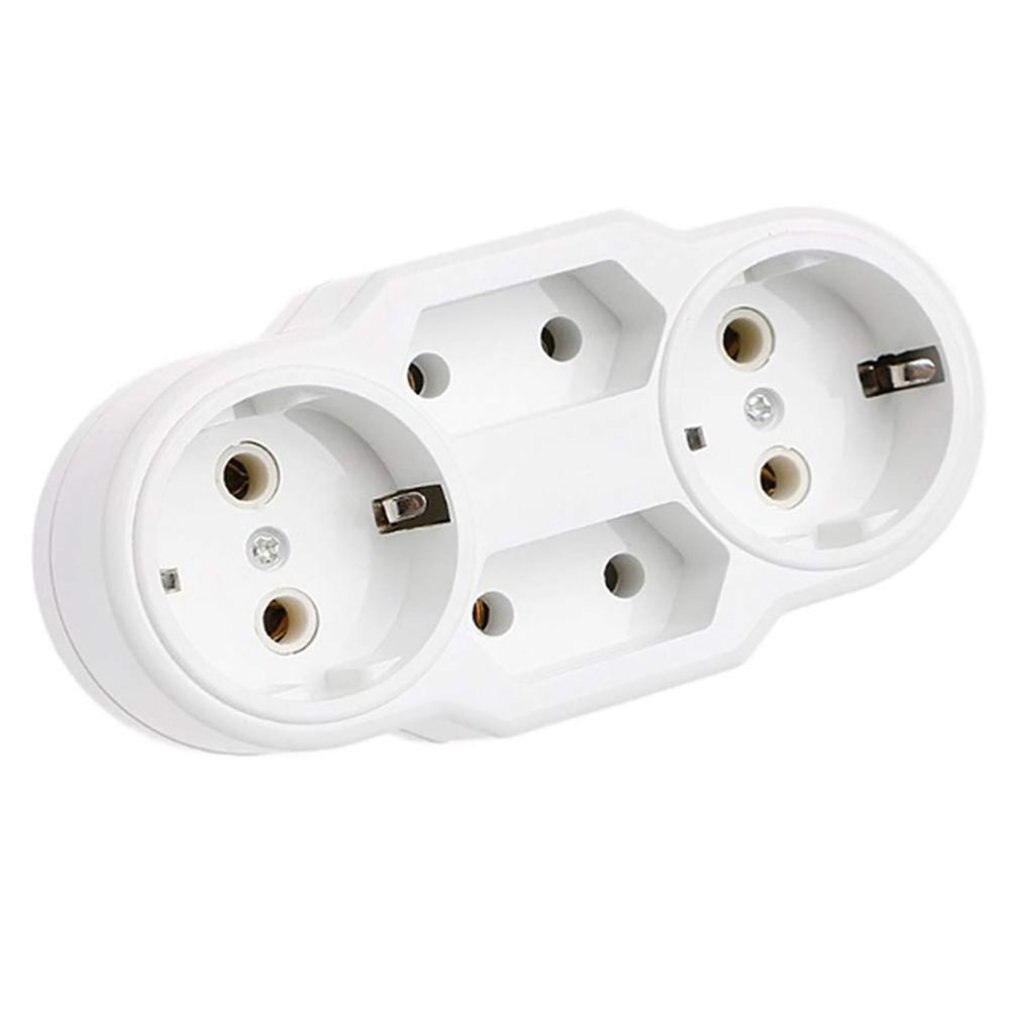Adaptador de distribución de energía de enchufe múltiple, toma de contacto protectora de Triple Enchufe europeo a ruso: Default Title