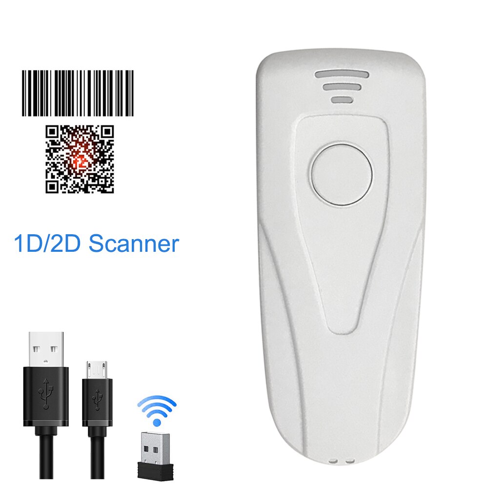 Tasca portatile Senza Fili Mini 2D QR Scanner 1D/2D Bluetooth Scanner di Codici A Barre Per Android IOS Scanner di Codici A Barre Palmare