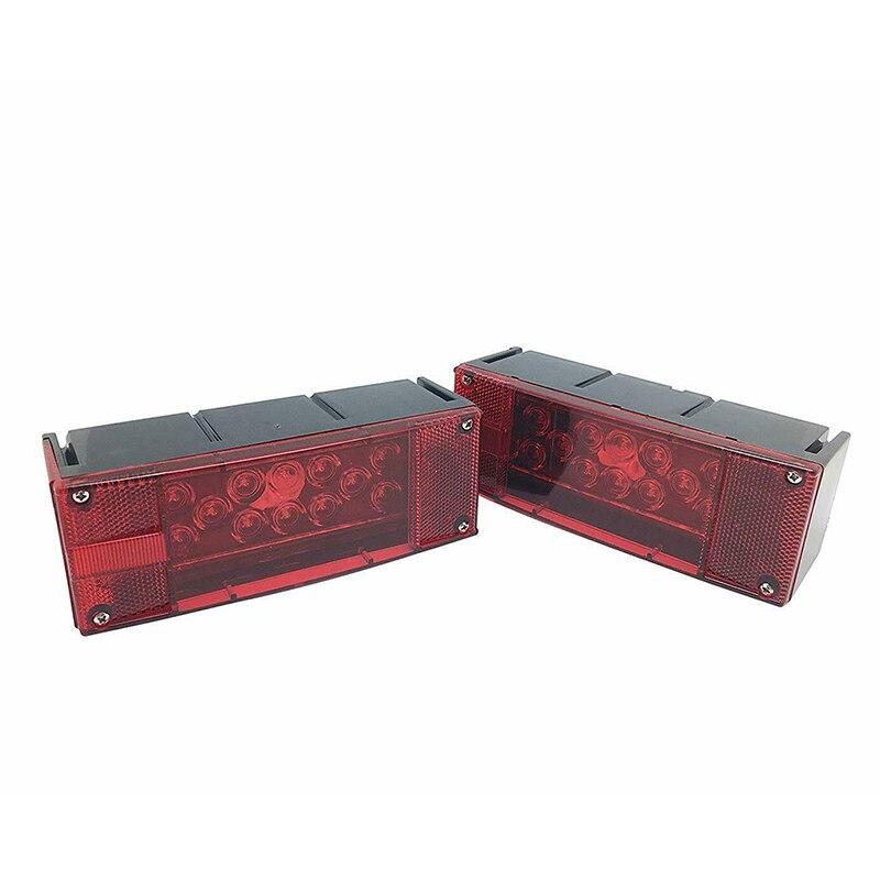 12V Submersible Trailer Rectangle LED Light Kit Red Tail Brake Light Waterproof Truck Light