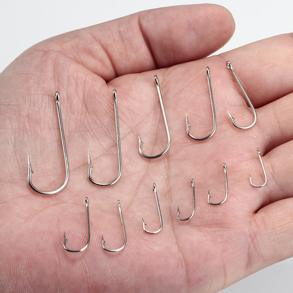 FTK 10#-20# 100Pcs/Box Bent Sea Round Hook 2335 Nickel Big Ringed Hooks From Norway For Jigging Carp Fishhook Fishing Tackle