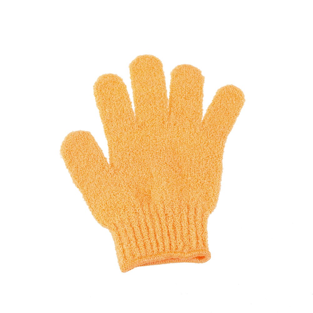 1Pc Exfoliating Back Scrub Exfoliating Skid resistance Body Massage Bath Glove Double rubbing towel Bathroom Shower Scrubbe: Yellow