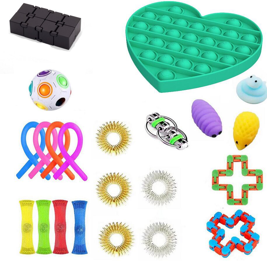 Zabawka antystresowa palec Figet Spiner poput Muzyka pop to rozciągliwe pierścienie Peapod ściśnij zwierzęta antystresowa zabawka opakowanie: 21szt