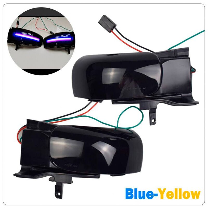 2x Für VW Touran 1T1 1T 2 2003 2004 2005 2006 2007 Dynamische Blinker LED Blinker Licht Seite lampe pfeil spiegel anzeige: Blau-Gelb