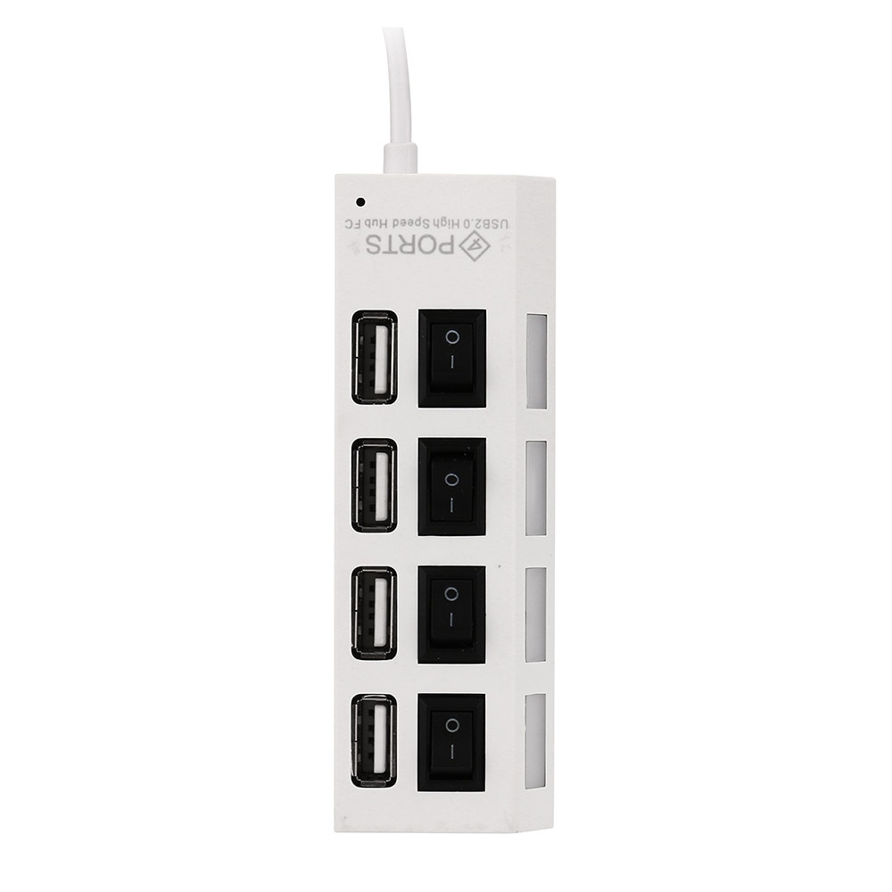 4 Port USB 2.0 Hub On/Uit Schakelaars DC Power Adapter Kabel Voor PC Laptop USB HUB Hoge speed USB 2.0 Hub PC Accessoires L0611