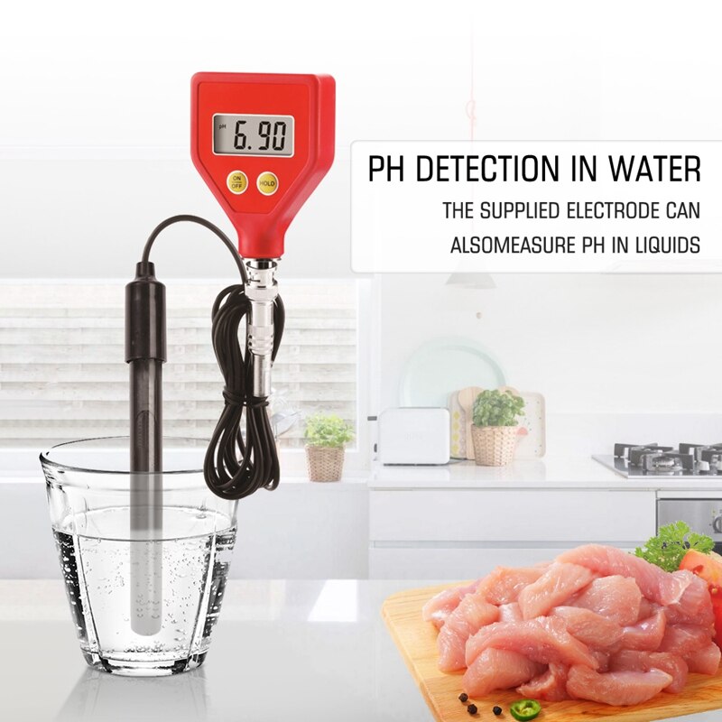 PH98109 Digital Skin PH Meter For Beauty Health Surface pH Electrode Tester for Soil Leather Paper Hair Emulsion Acidity Meter