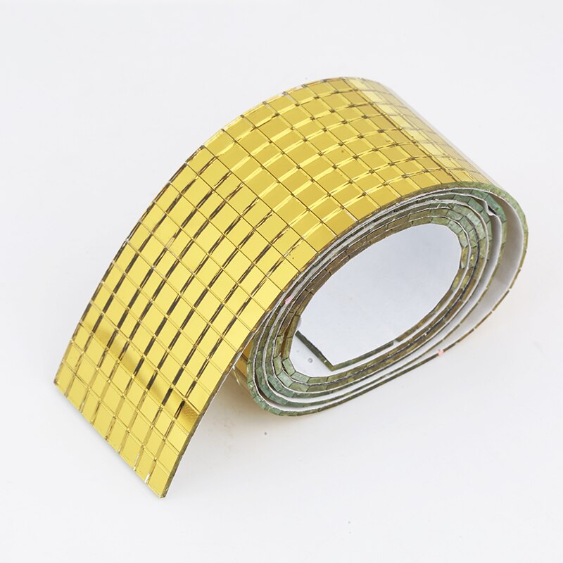 10x10mm griglia 1 metro piastrelle di mosaico quadrate autoadesive in vetro specchi a nastro fogli di mosaico per fai da te artigianato adesivo da parete: Di rame / 10CM * 10 CENTIMETRI