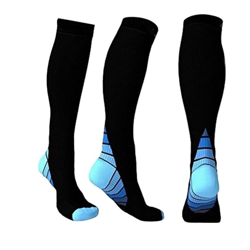Hommes respirant Compression SocksKnee bas chaussettes de Compression hommes femmes adulte Anti Fatigue longues chaussettes