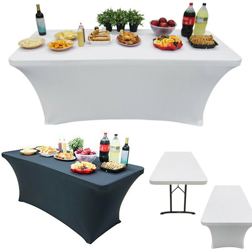 Stretch Rechthoek Tafelkleed Spandex Tafelkleed Wedding Party Tafel Dekken Hotel Home Decor