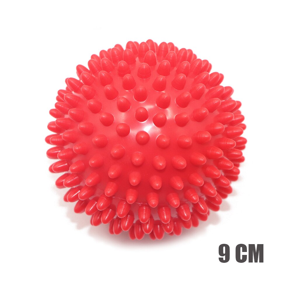 7.5cm/9cm 8 färger pvc massagebollar fitnessbollar muskelavslappningsapparat triggerpunkt fitnessutrustning bollar handfot relax: Röd