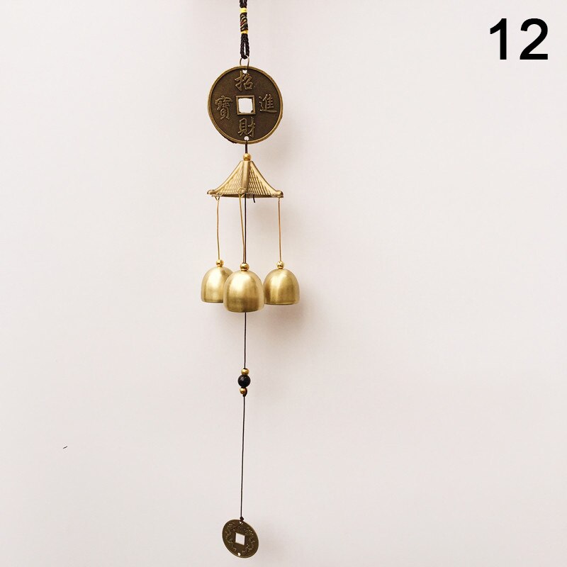 1Pcs Antique Wind Chime Copper Yard Garden Outdoor Living Decoration Metal Wind Chimes Outdoor Chinese Oriental Lucky Metal: A12
