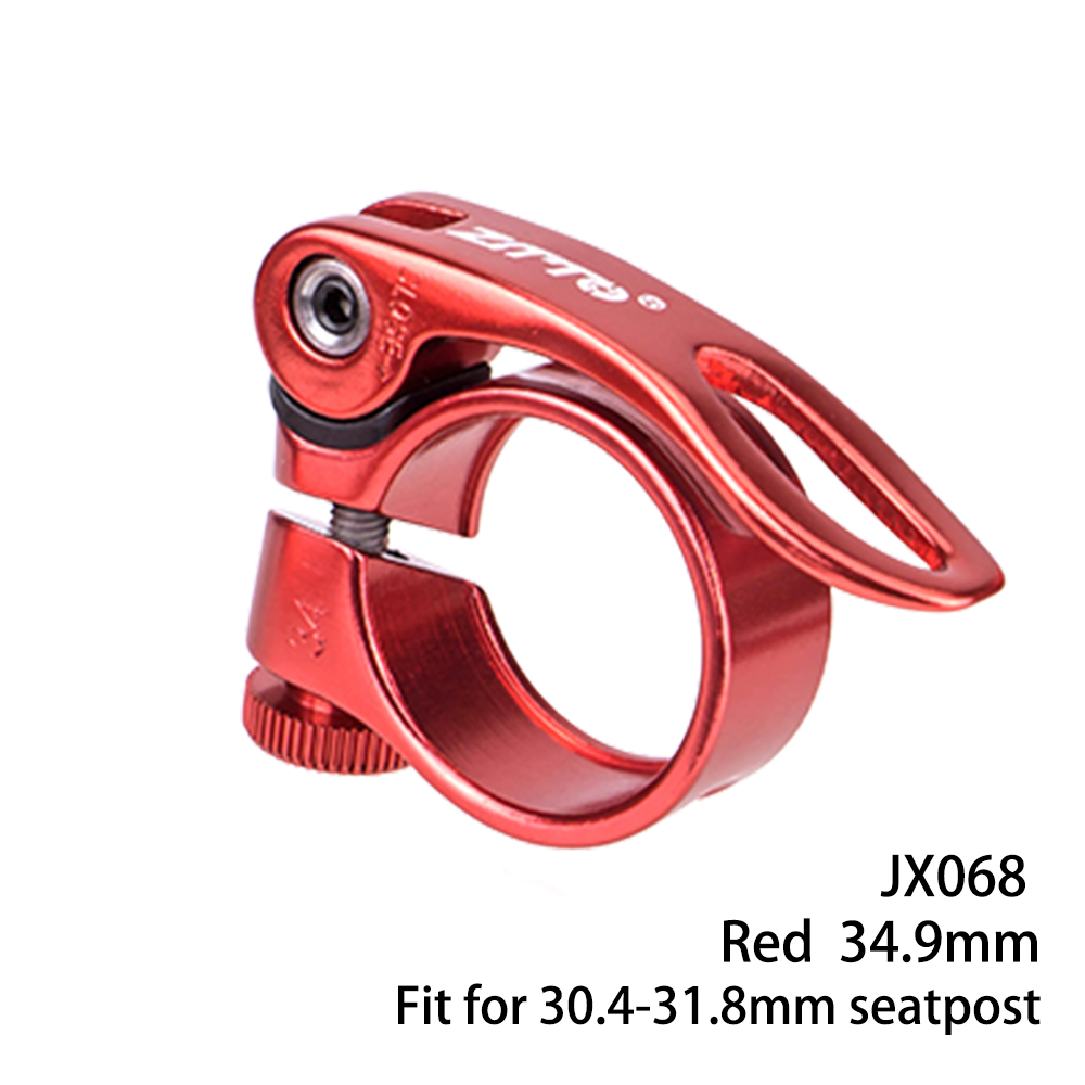 ZTTO-abrazadera para tija de sillín de bicicleta, 28,6/31,8/34,9mm, Clip para tubo de sillín de bicicleta de montaña y carretera, abrazadera para tubo de asiento de liberación rápida: Borgoña