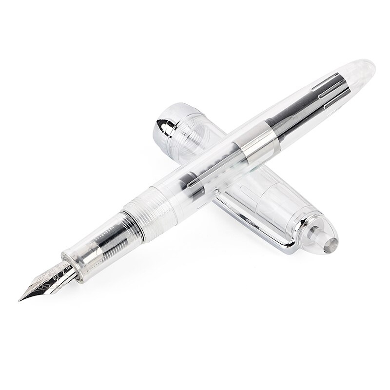 Jinhao 992 stylo plume en plastique Irautita spirale ronde transparente école étudiant bureau papeterie stylos à encre de: Clear White