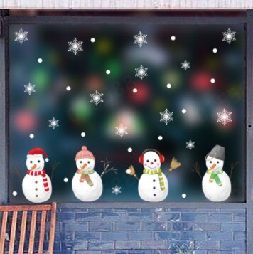 Christmas-dressed Owl On A Tree Branch Wall Stickers Wall Window Christmas -year Christmas Festival Stickers Decoration: P