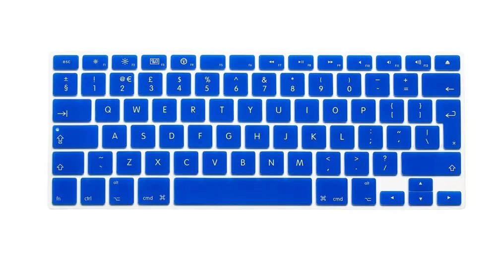 EU US Soft Silicon Keyboard Skin for Macbook Air 13 A1466 Keyboard Cover Slim Waterproof Skin Film Protector: EU-Blue