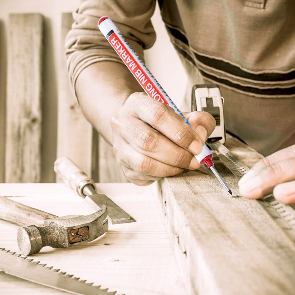 20mm Practical Long Nib Marker Pen Multi-function Woodworking Hardware Glass Wooden Marking Renovation Depth Marker Pens