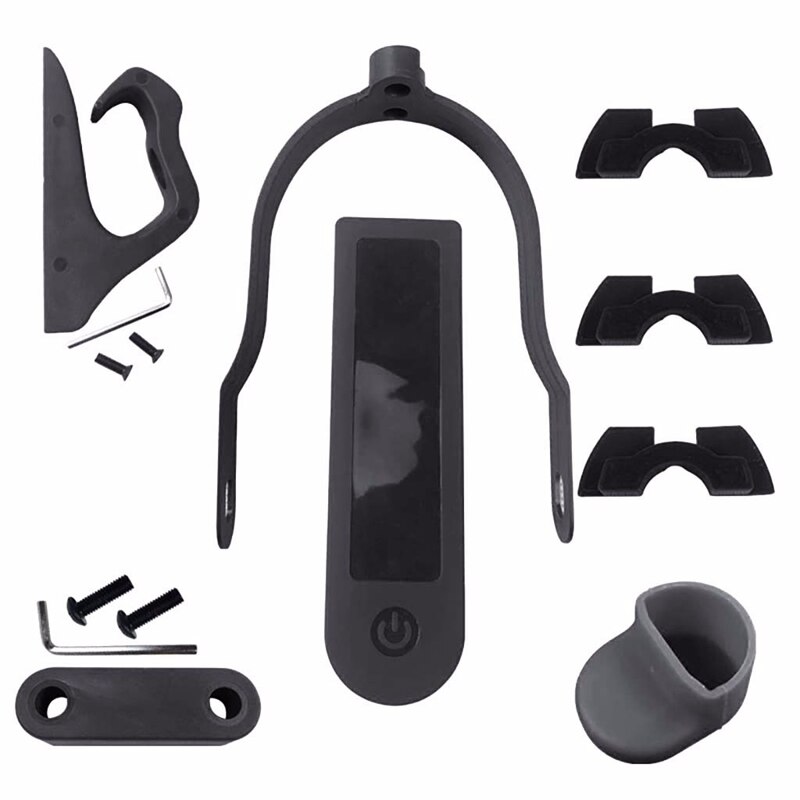 Accesorios para patinete Xiaomi M365/M187/Pro, juego de combinación, gancho especial, amortiguador, medidor de amortiguación, funda de silicona: Black