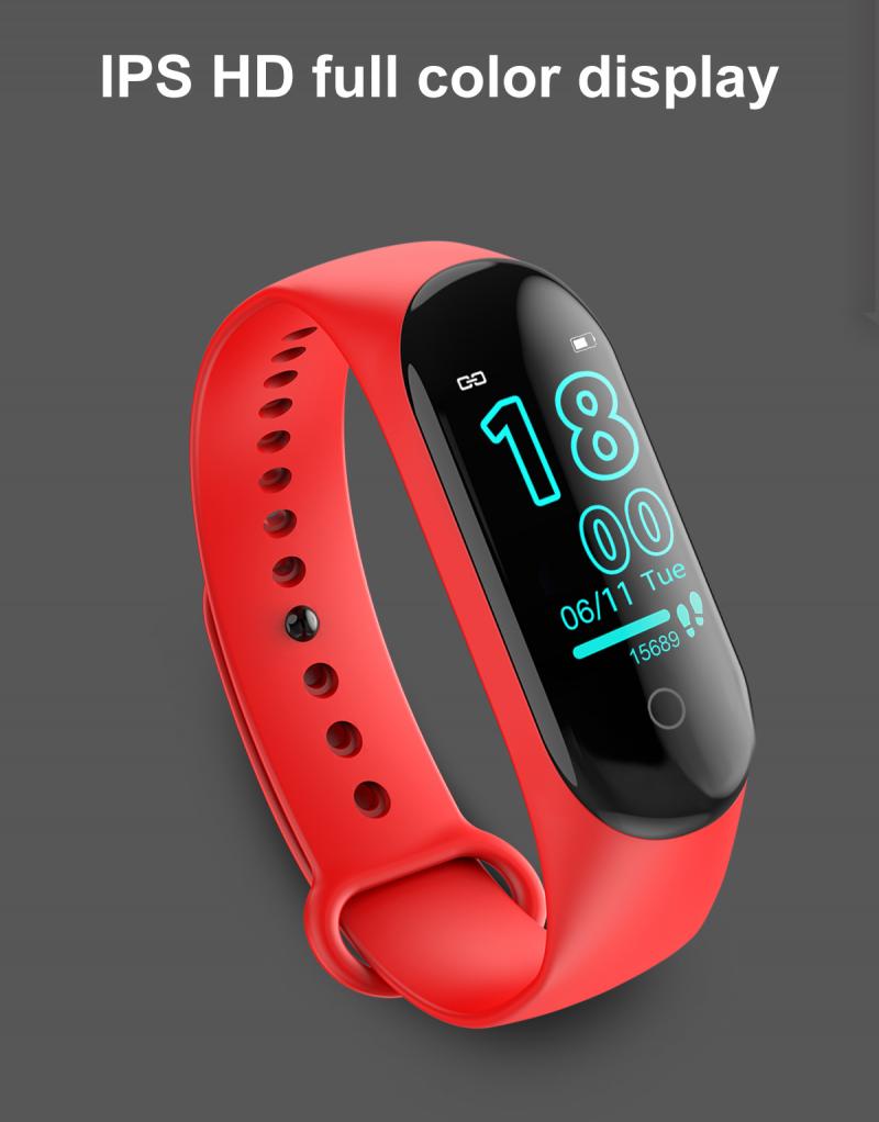 Reloj inteligente M4, podómetro, pulsera de Fitness, pulsera, StepTracker, Monitor de ritmo cardíaco, presión arterial, podómetro deportivo