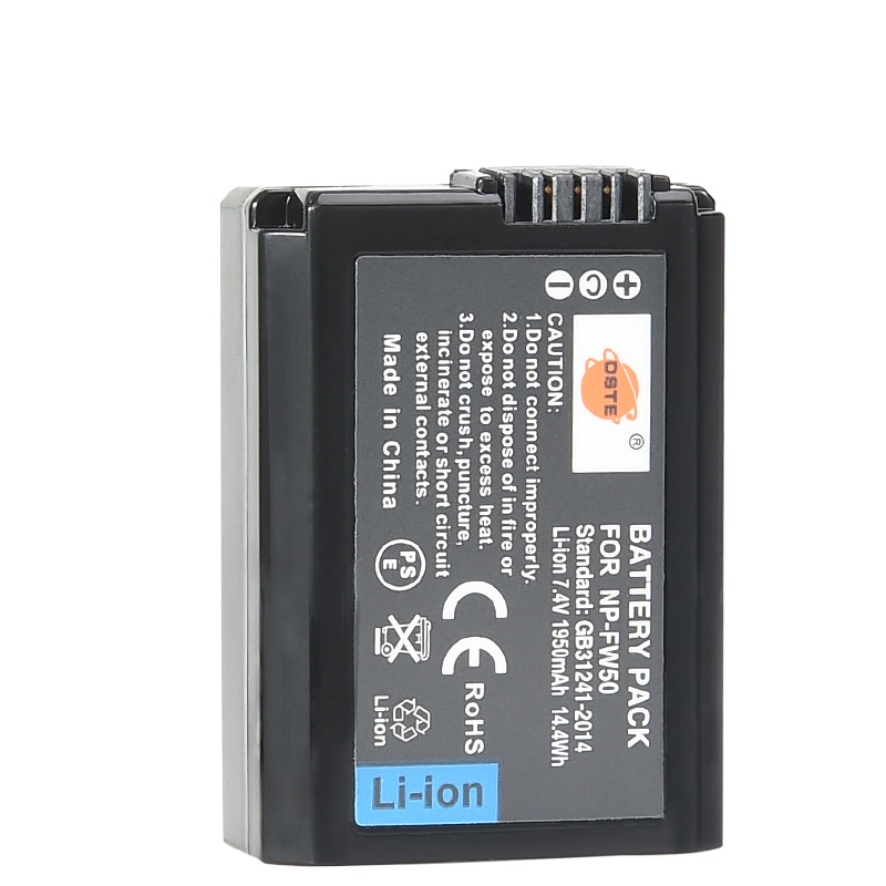 2/3PCS 1950mAh 7.4V DSTE NP-FW50 Camera Battery 1*Charger for Sony NEX-7 NEX-5N NEX-F3 SLT-A37 A7 NEX-5R NEX-6 NEX-3 NEX-3A