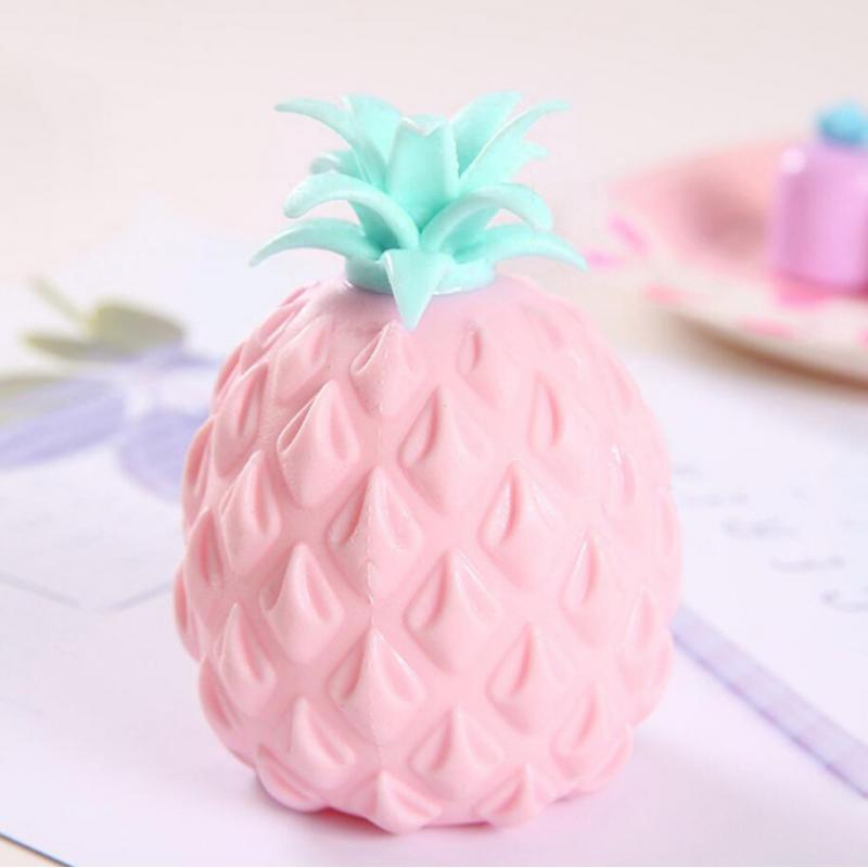 Silicone Pineapple Fidget Toys Squeeze Sensory Decompreossion Toy: Pink