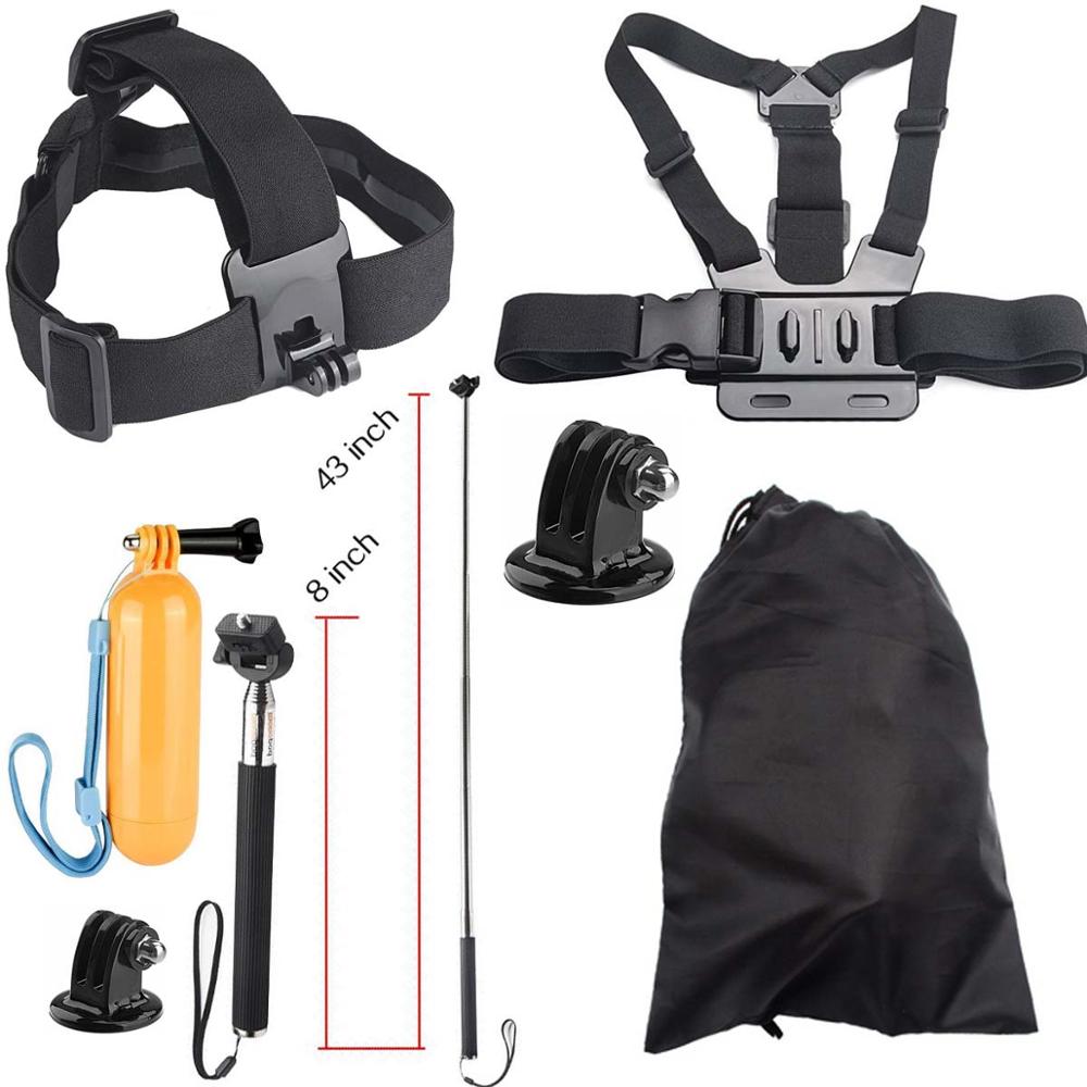 Juego de accesorios para Gopro hero 8, 7, 6, 5, 4, 3 vías, palo de selfie para Eken h8r, xiaomi, osmo action yi, funda EVA: Typy F