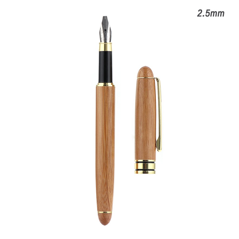 1Pc di Bambù Arte Calligrafia Penna Stilografica Broad Stub Scalpello Punte Pennino 0.7 millimetri 1.1 millimetri 1.5 millimetri 1.9mm 2.5 millimetri 2.9 millimetri Strumento di Scrittura: 2.5mm