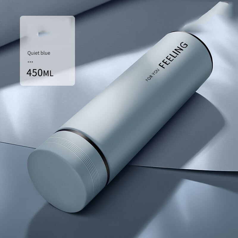 Termo portátil de acero inoxidable para hombres y mujeres, botella de agua del té de gran capacidad con pantalla inteligente y temperatura, 304: Blue