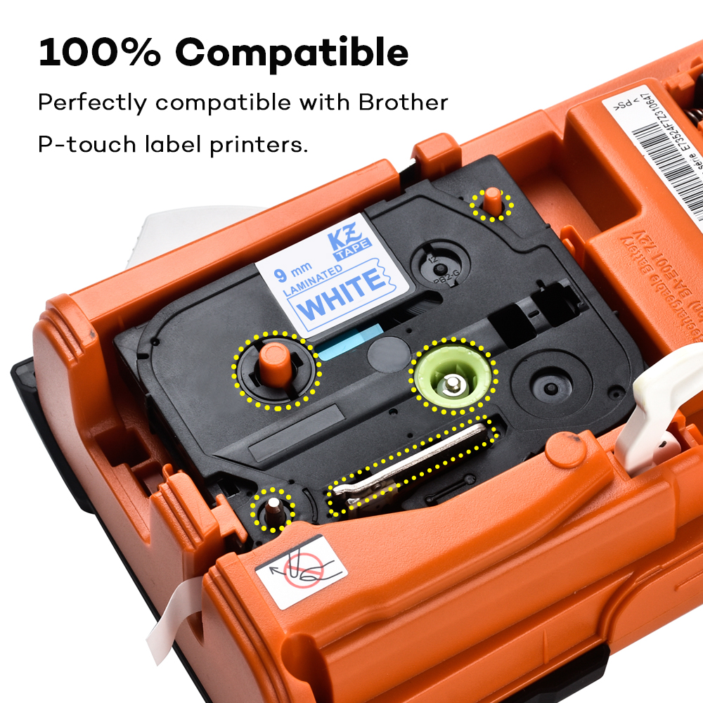 9 mm multi-colored laminated label tapes, label tapes, tze tape for brother p-touch printers as tze -221 tze -221 tze 221 tze 221 tz 221