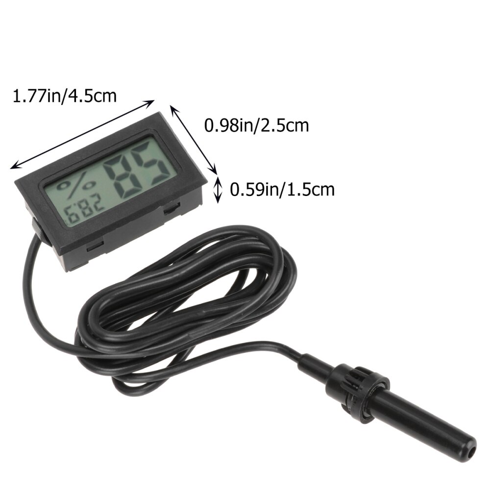 5pcs Wire Humidity Gauge Meter Mini Indoor Outdoor LCD Hygrothermograph