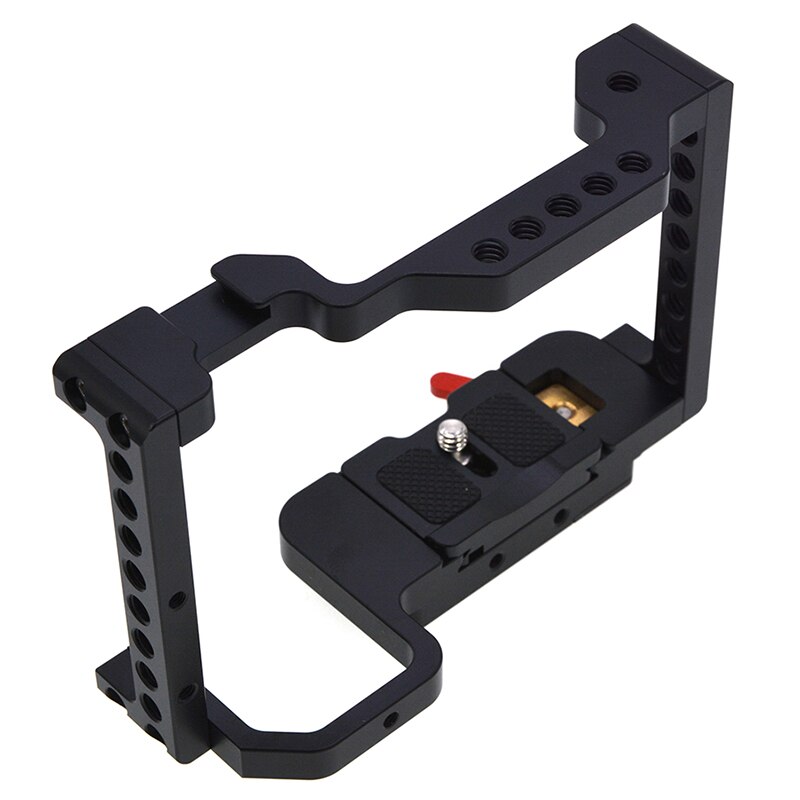 Camera Cage for Sony Alpha A6300 / A6400 / A6500 / A6000 Camera with 1/4 3/8 Thread Holes ,with Cold Shoe Mount Adapter