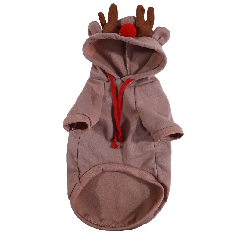 Śliczne łosia ubrania dla średniej wielkości placki zima jesień ciepłe zwierzęta placki z kapturem płaszcz psy chihuahua przebranie szczeniaka miękka osłona XS-XXL: A / L