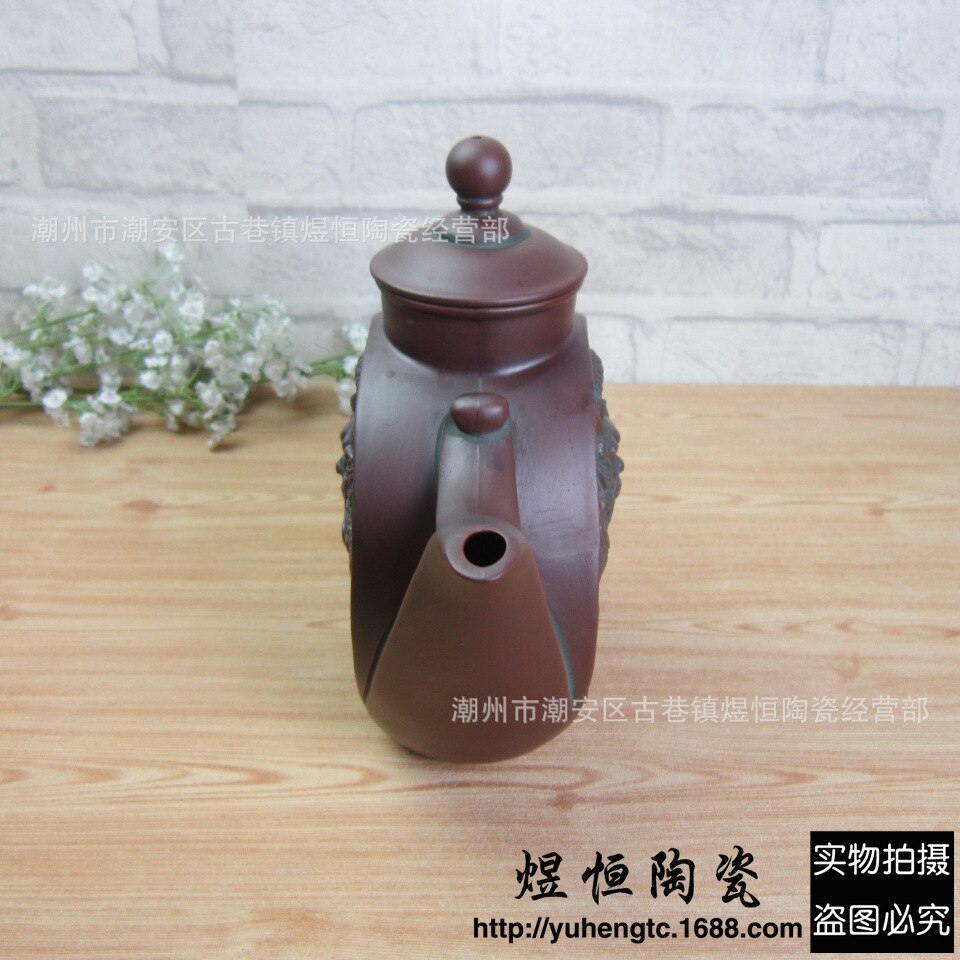 Authentic Yixing Teapot Antique Dragon Pot Chinese Health Teaware Purple Clay Tea Set Tea Maker Pot Vintage Big Capacity 1L