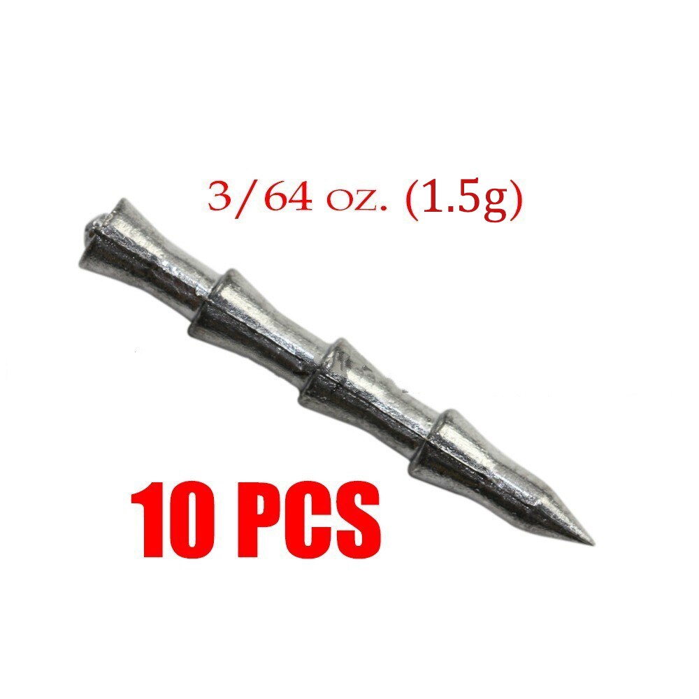 10 20 30 stuks/lot bovenwater vislood loodjes inzetstuk lood spijker vislokmiddelen gewicht vislood 1g 1.5g 2g: Zinklood 005-1.5g-10 stuks