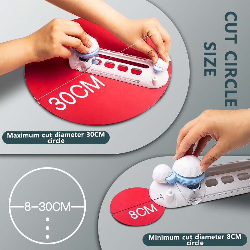 Paper Knife Manual Round Cutter 8-30cm Round Paper Cutter Round Cutter Round Opener Round Cutter Cutting Multi-function Round