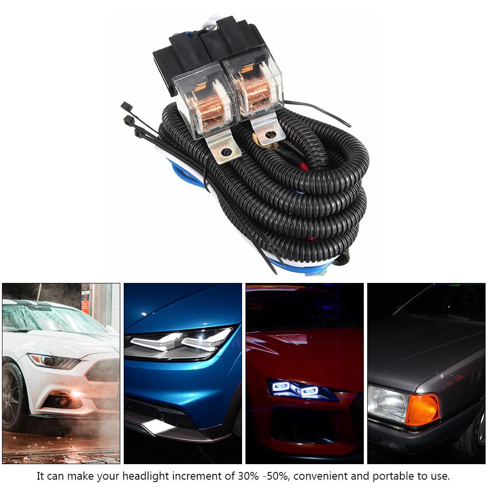 12V H4 Headlight Headlamp Relay Wiring Harness Socket Plug Wiring Harness