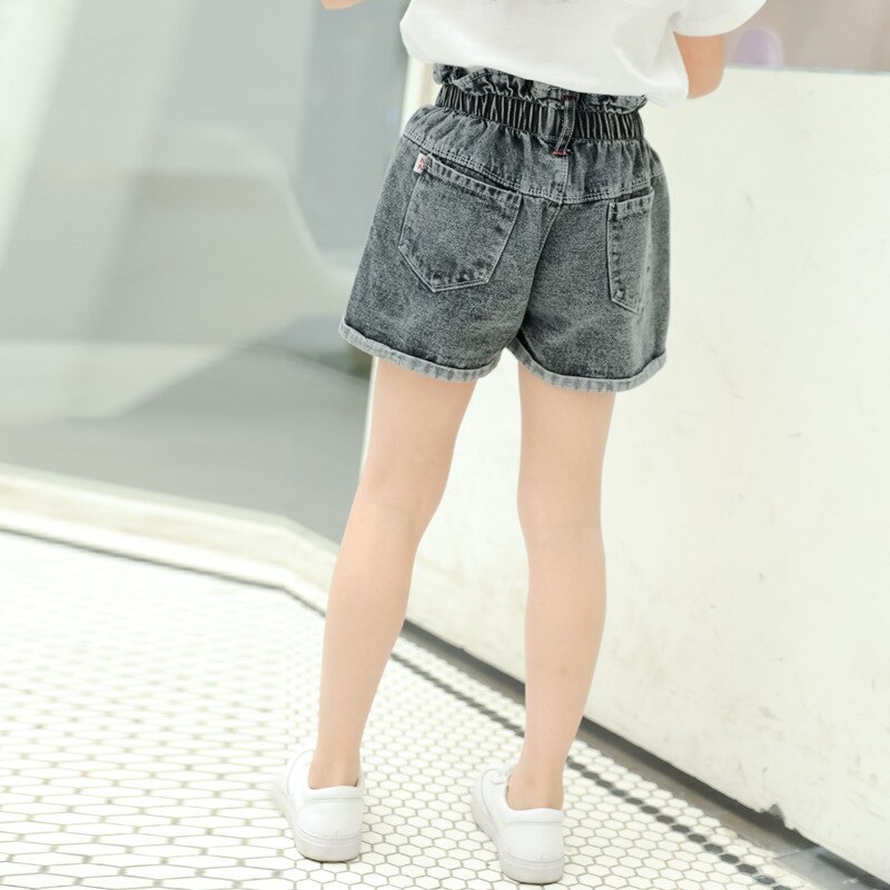 Short en jean ample taille haute pour adolescentes, pantalons en Denim pour enfants de 3 4 5 6 7 8 9 10 11 12 13 ans, été