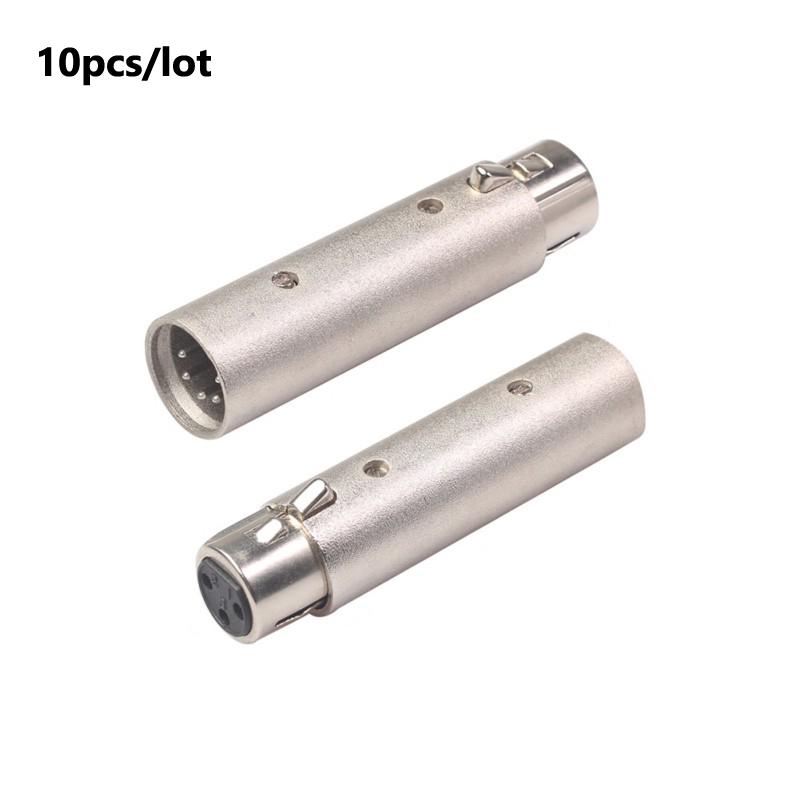 10 Pcs 3 Pin Xlr Female Naar 5 Pin Xlr Male Connector Adapter Xlr Audio Cable Connector Man/Vrouw mic Dmx Verlichting Jack Plug