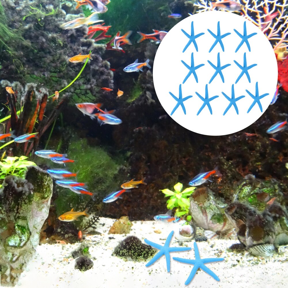 Mini acuario de resina Artificial, Adorno para acuario de artesanía de mar, Estrella bonita, 10 Uds.: Default Title