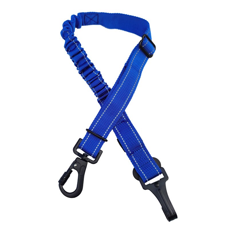 Correas para cinturón de seguridad de coche para perros, accesorio de barra de pestillo 2 en 1 para mascotas grandes y pequeñas, correa de seguridad elástica de viaje para coche, suministros de tipo Universal: Azul