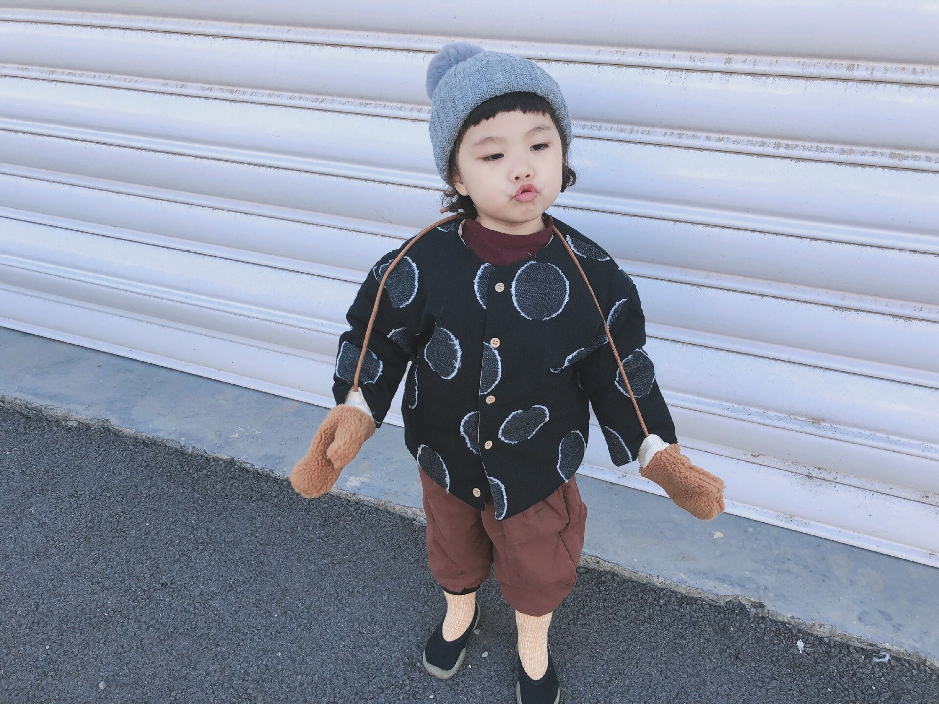 Koreanske børn piger drenge tykkere linnedjakker & frakke vintage dot mønster børn påklædning