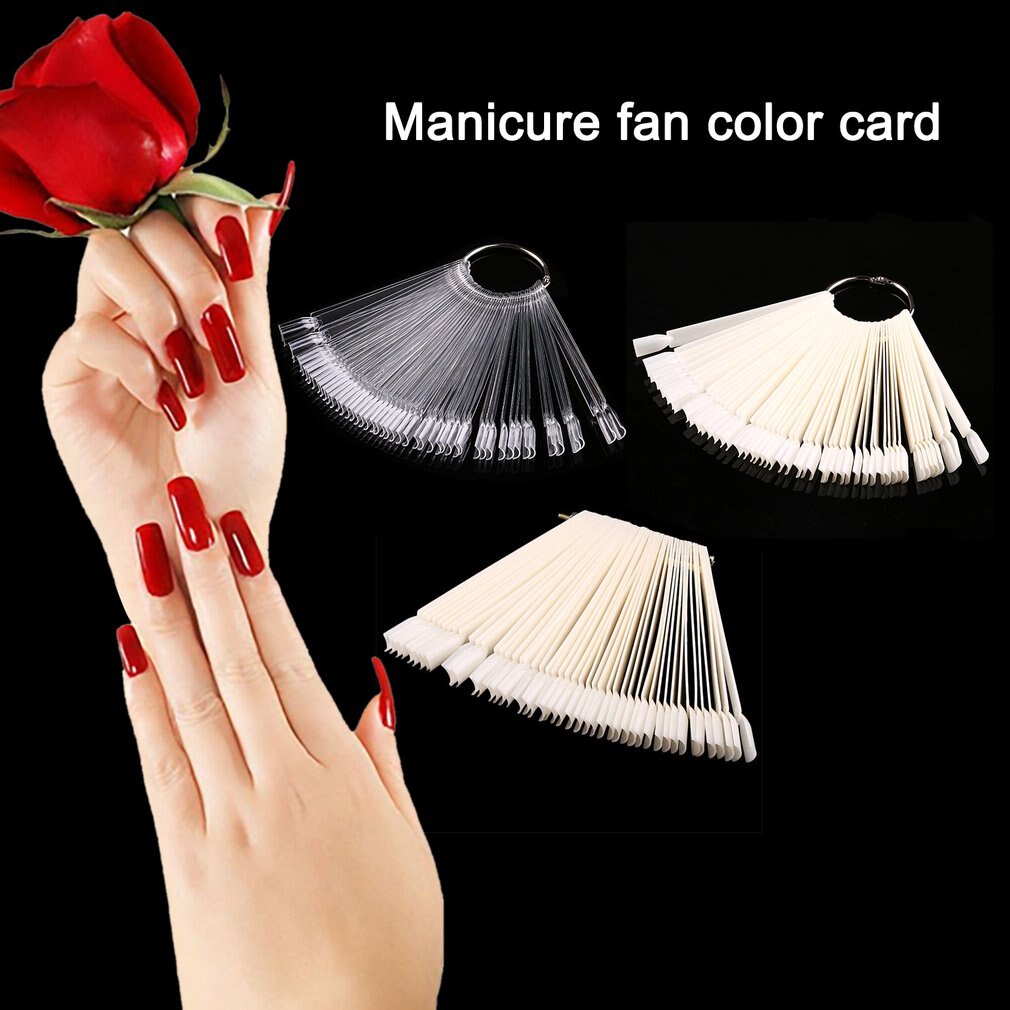 Valse Display Nail Art Fan Wiel Polish Praktijk Tip Sticks Nail Art Tips Sticks Poolse Beeldscherm Fan Nagels Makeup Tools 50 Stks/set