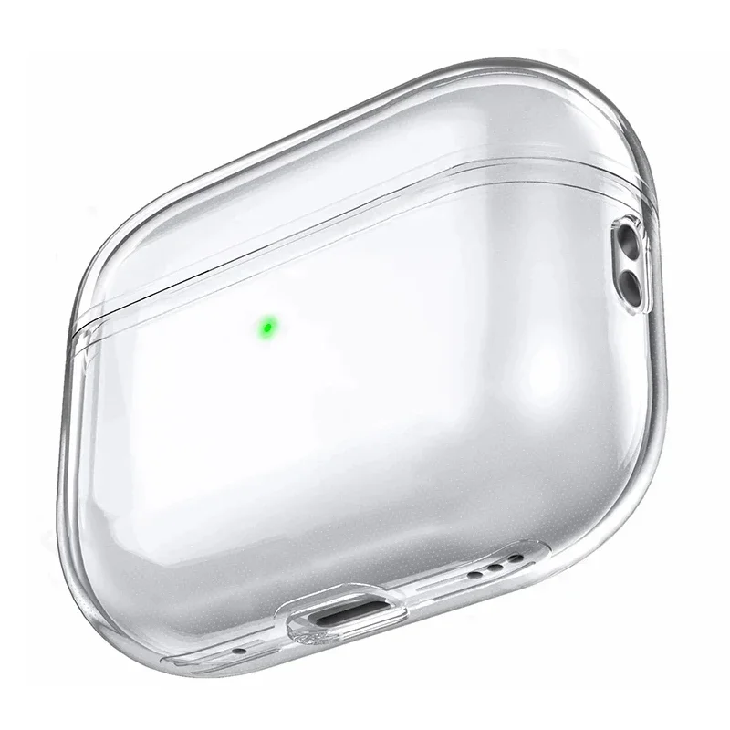 Funda transparente para auriculares para Airpods Pro 2 Generation, funda dura de TPU transparente para auriculares para Airpods 4 3 2 1