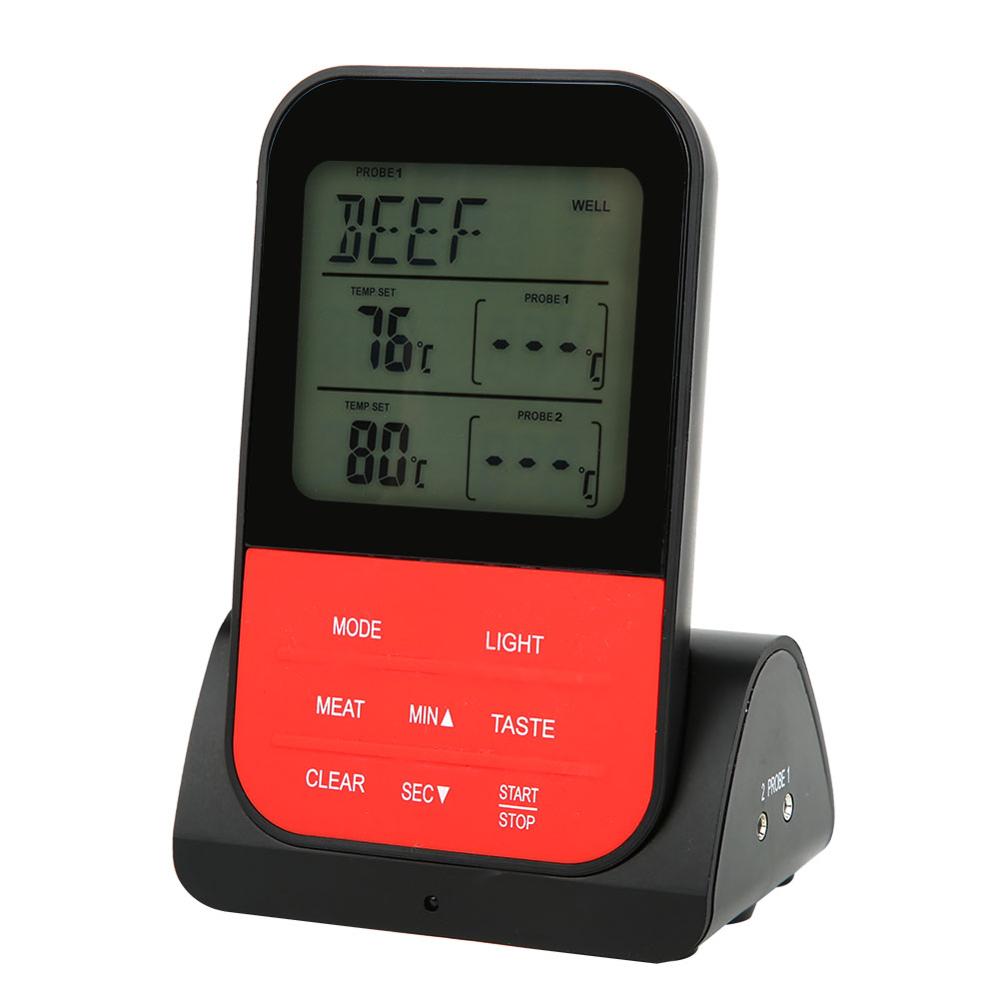 Wireless Instant Read Meat Thermometer Waterproof Cooking Thermometer BBQ Temperature Tester Double Probes