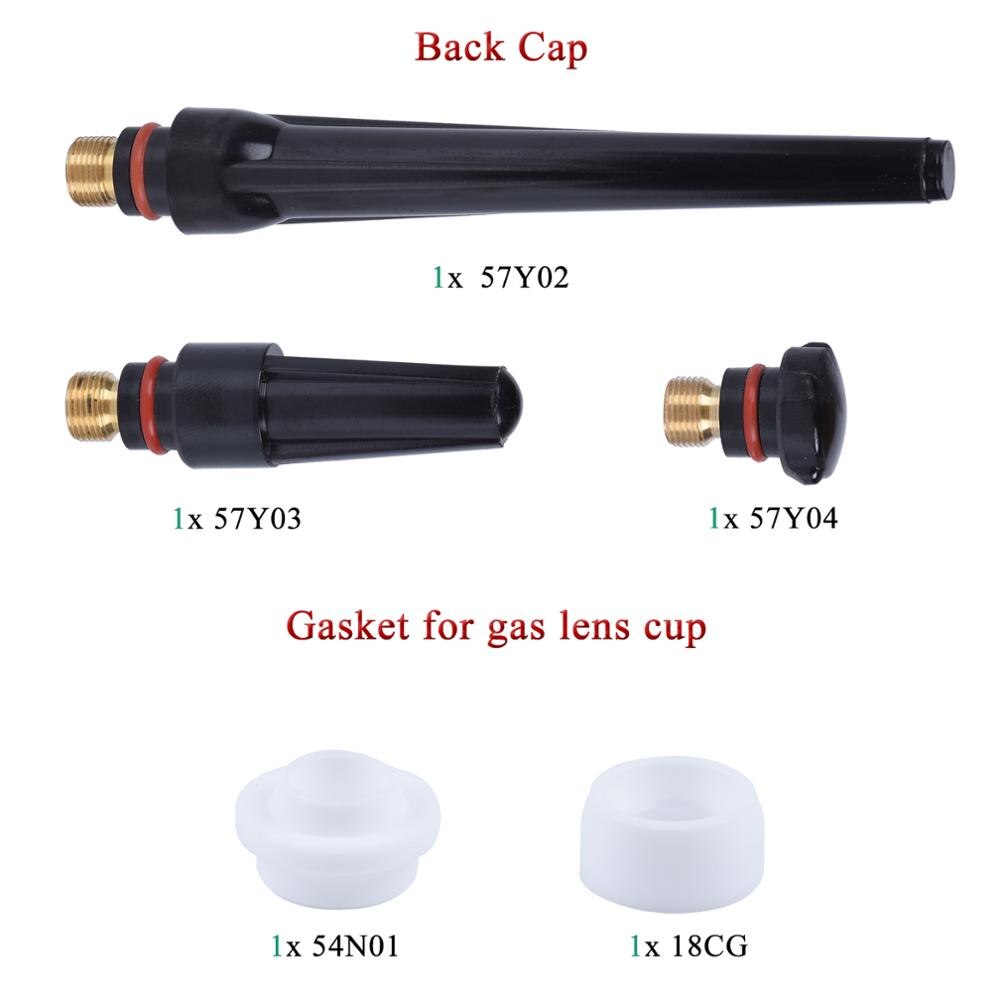 51pz TIG torcia per saldatura lente a gas per WP17 WP18 WP26 TIG tappo posteriore pinza e pinza kit di ricambi per il corpo accessori pratici durevoli