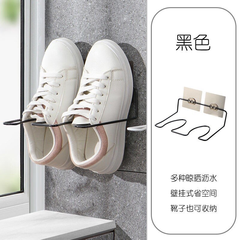 Zapatero de montaje en pared para Botas Largas, soporte para botas, estante de almacenamiento de Botas Largas a prueba de polvo montado en la pared: black