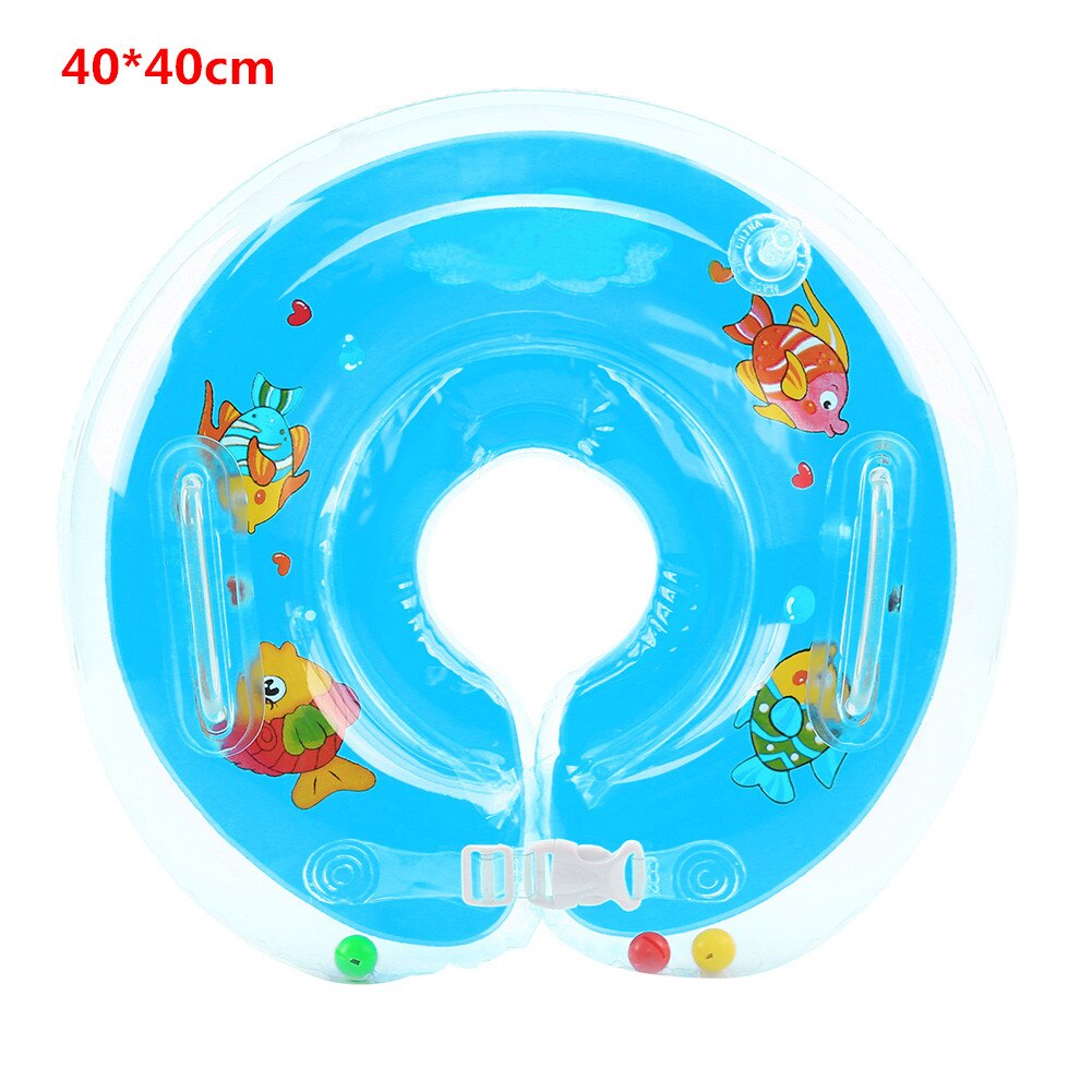 Bébé gonflable natation cou anneau -né bain cercle cou gonflable flotteur roues piscine radeau jouets natation accessoires: Dark blue